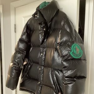 MONCLER GENIUS Shiny Black Puffer Jacket for Men-RARE!
